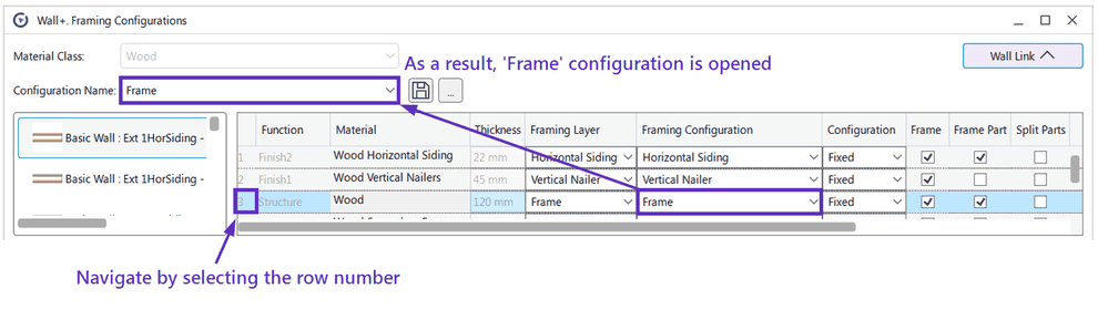 You can easily switch between different framing configurations