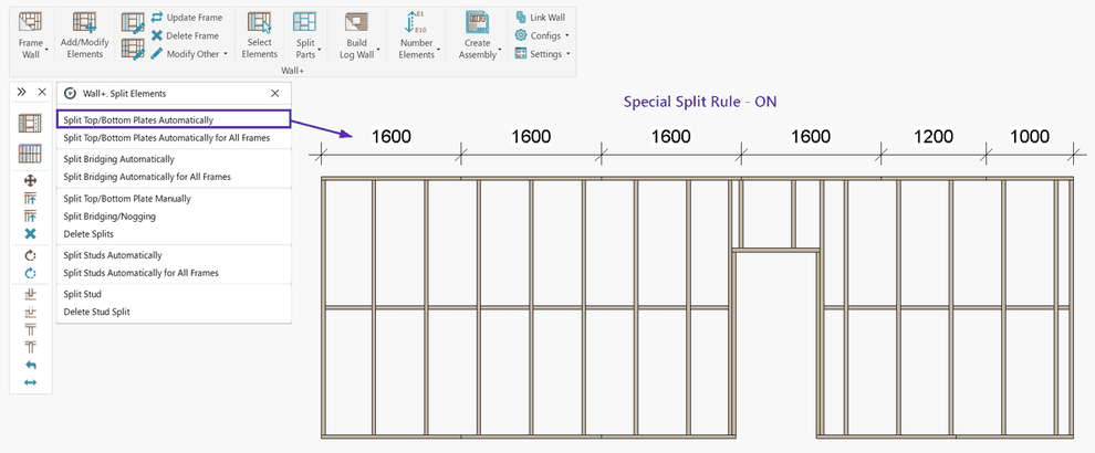 Control the spacing of splits in plates.