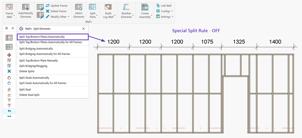 Control the spacing of splits in plates.