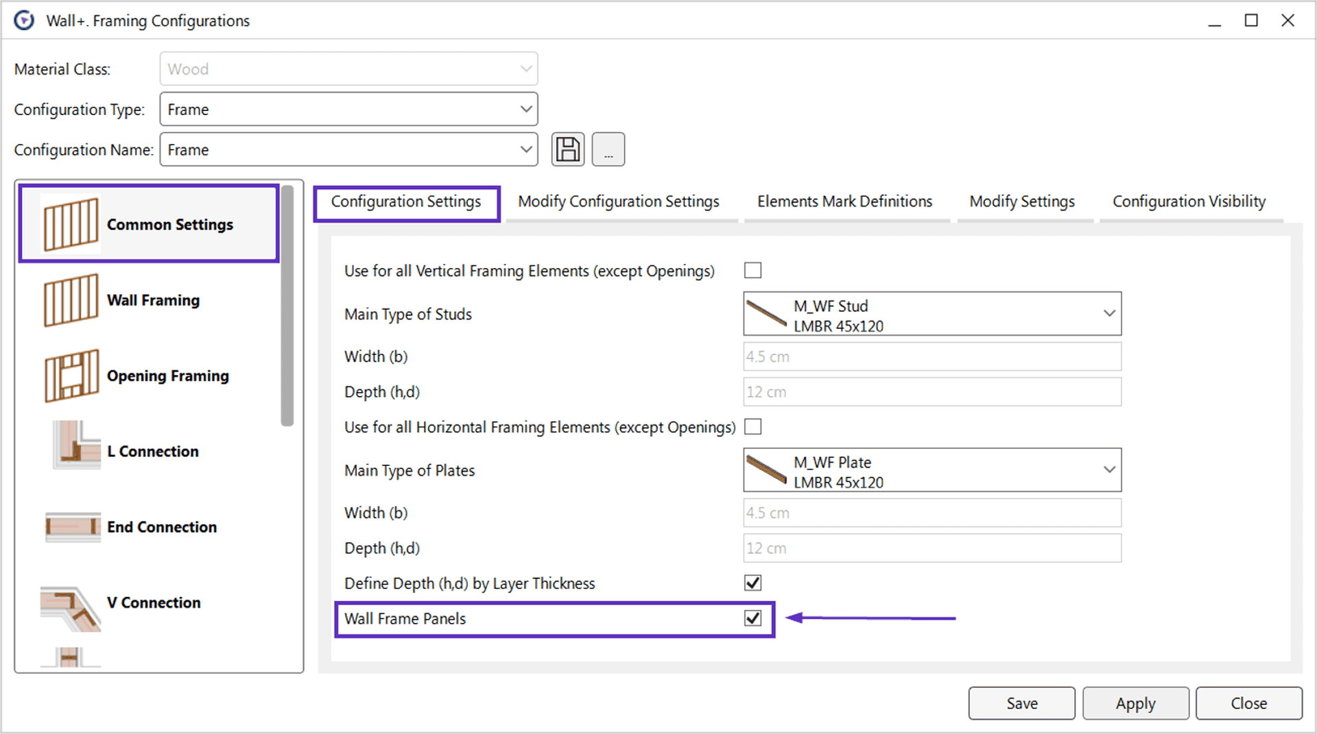 Be sure to turn on the Wall Frame Panels option in order to get proper tolerance gaps.