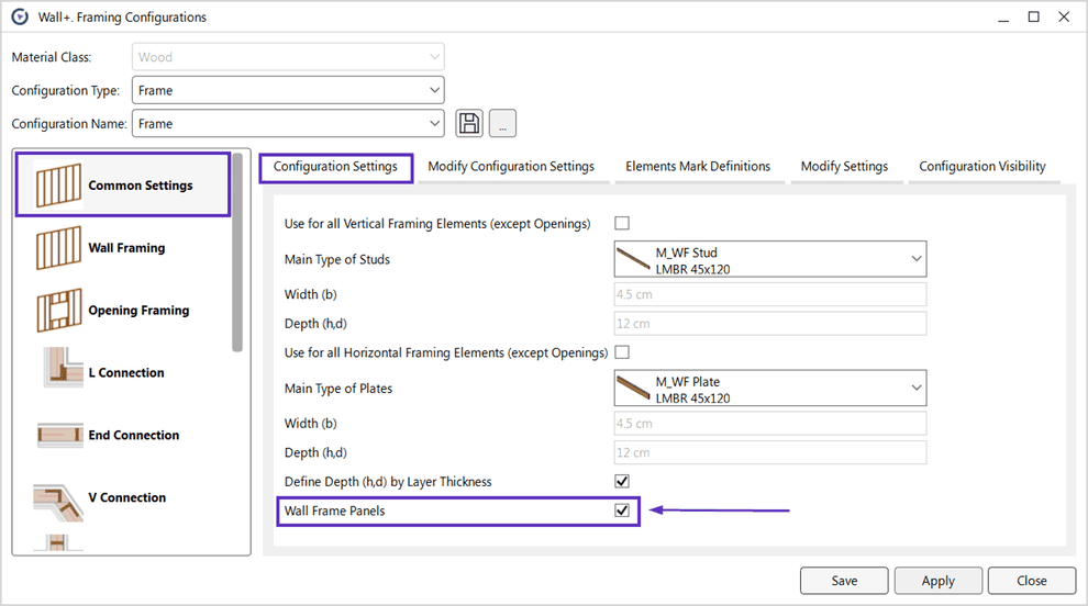 Be sure to turn on the Wall Frame Panels option in order to get proper tolerance gaps.