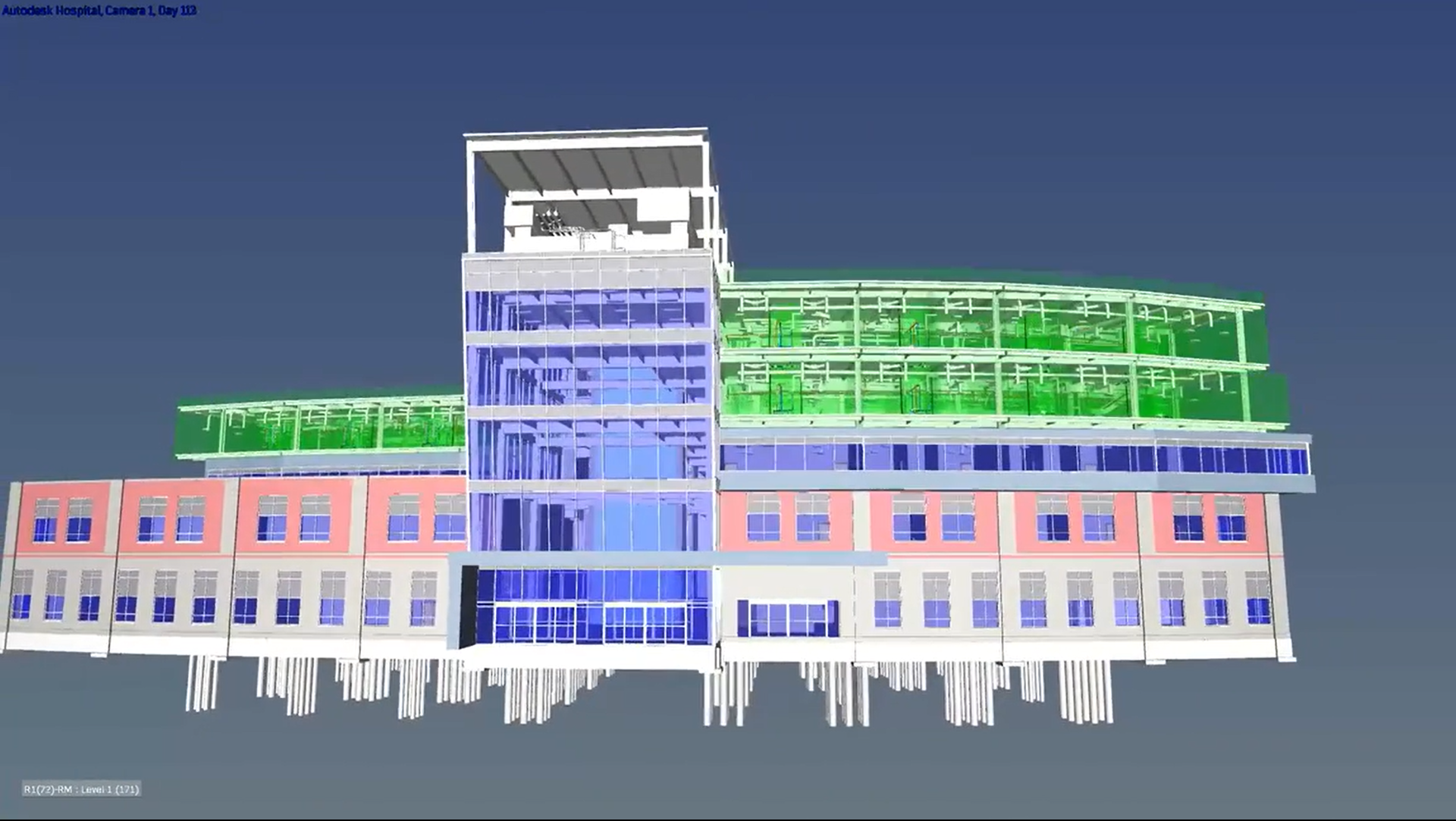 Simulation de l'avancée de la construction d'un hôpital