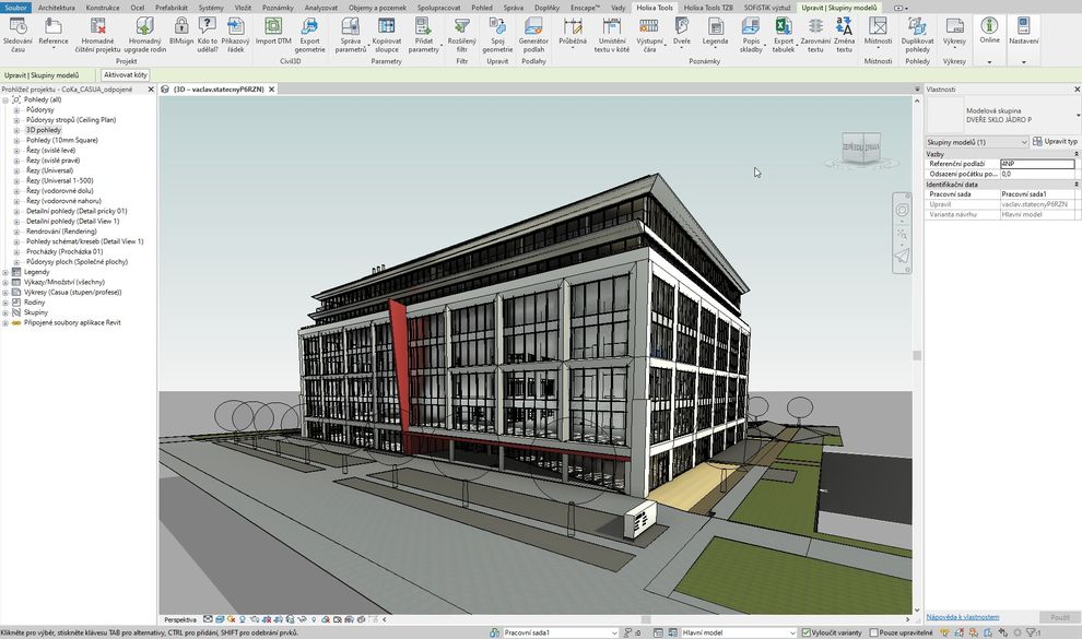 Autodesk Revit - prostředí aplikace s ribbonem T4R