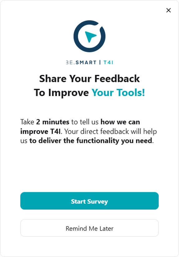 Be.Smart T4I survey tool