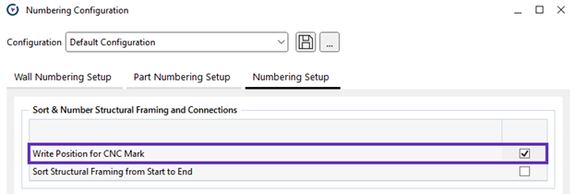 There is a parameter for writing the mark position for CNC.