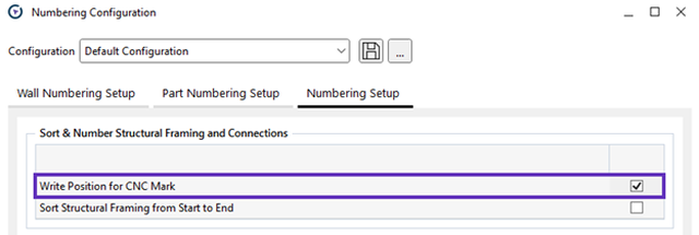 There is a parameter for writing the mark position for CNC.