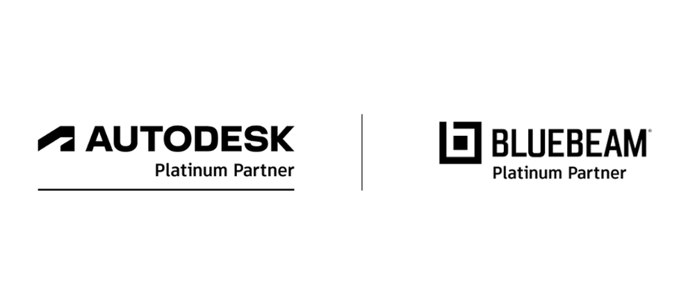 Logos of Autodesk and Bluebeam with the text "Platinum Partner" beneath each, separated by a vertical line.