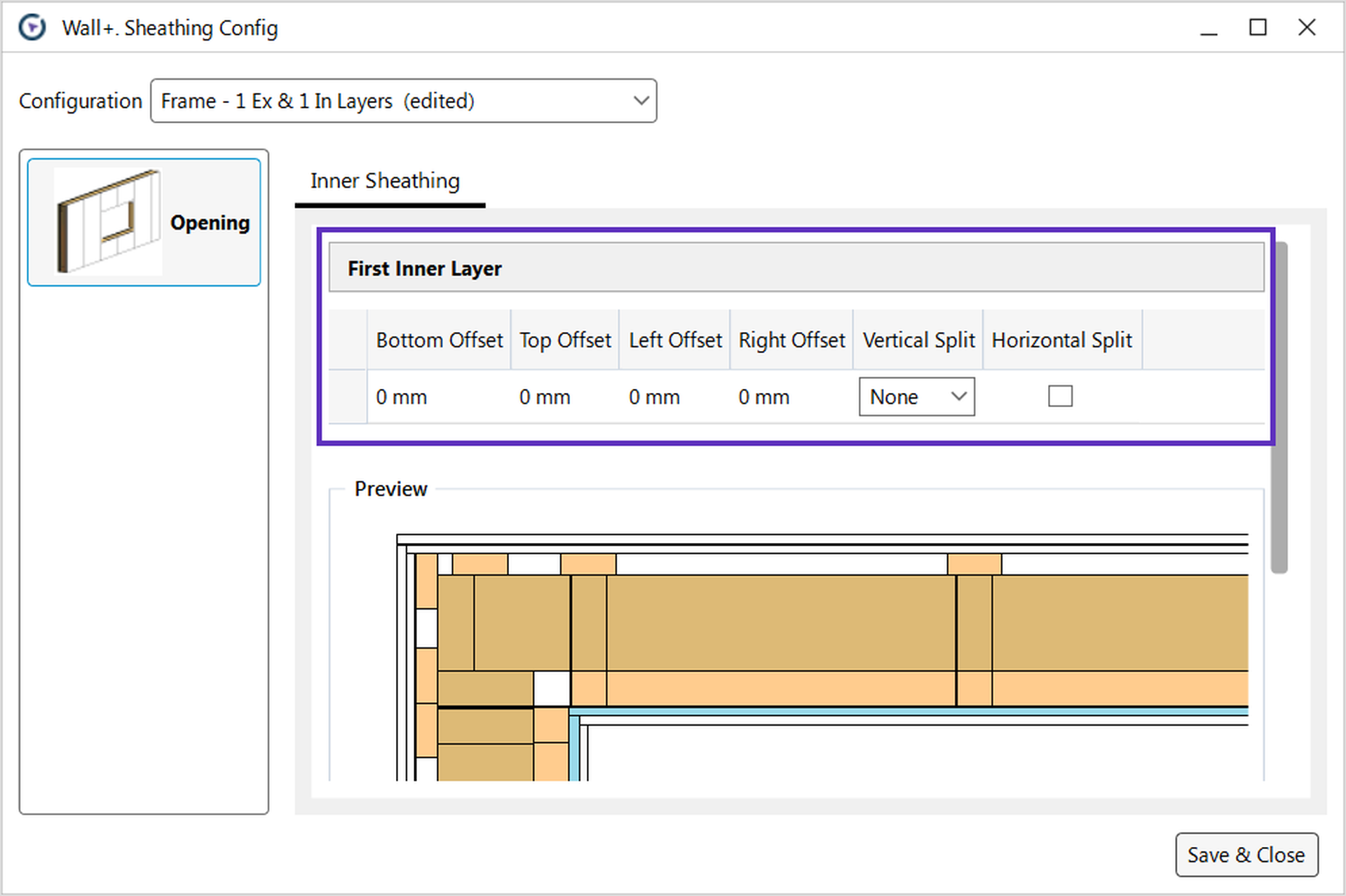 Modifying sheathing layers of a framed wall in Revit