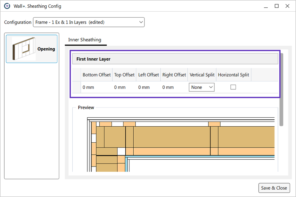 Modifying sheathing layers of a framed wall in Revit
