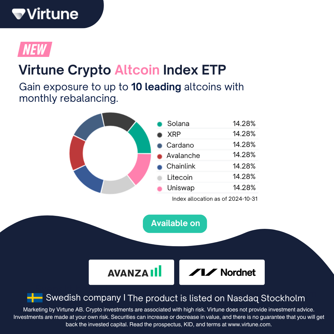 Virtune AB (Publ) Launches Virtune Crypto Altcoin Index ETP On Nasdaq  Stockholm