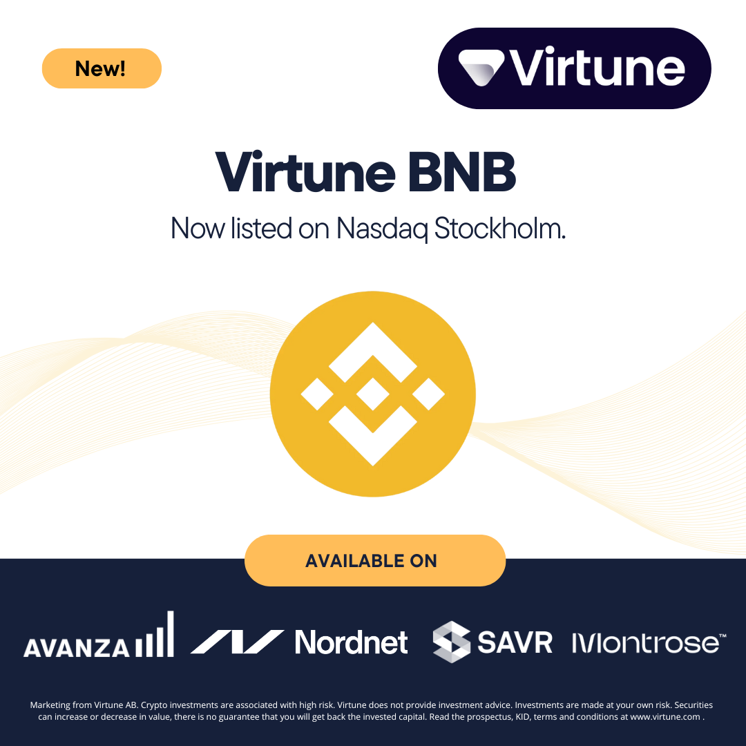 Virtune AB (Publ) is launching Virtune BNB ETP on Nasdaq Stockholm