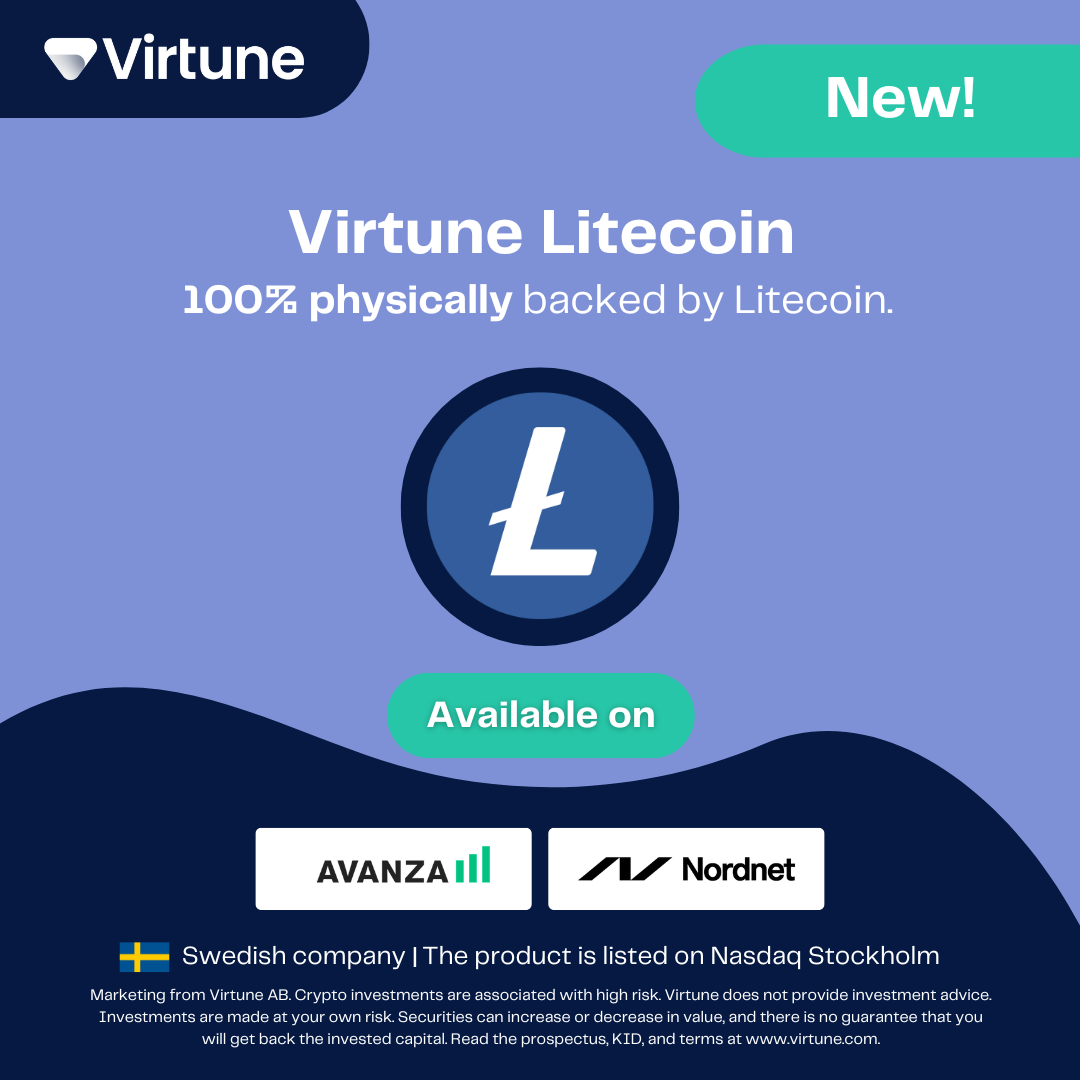 Virtune AB (Publ) is launching Virtune Litecoin ETP on Nasdaq Stockholm