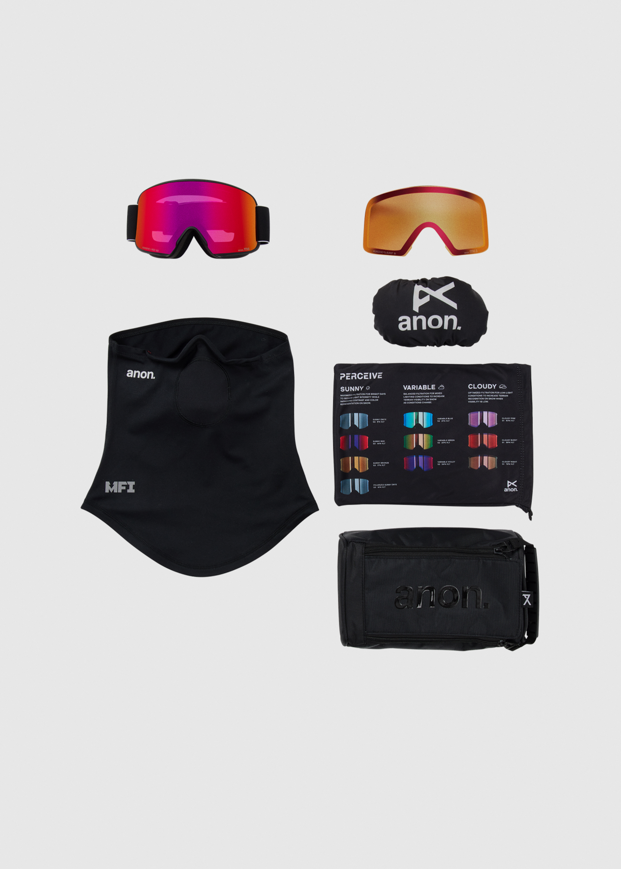 Anon M6 Black / Perceive Sunny Red Goggles