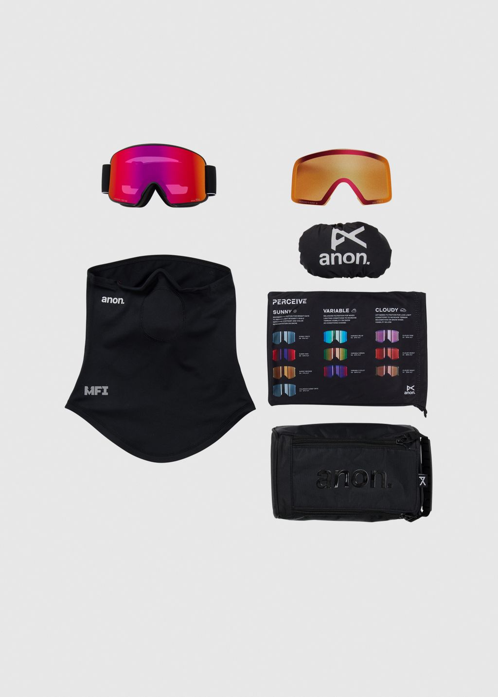 Anon M6 Black / Perceive Sunny Red Goggles