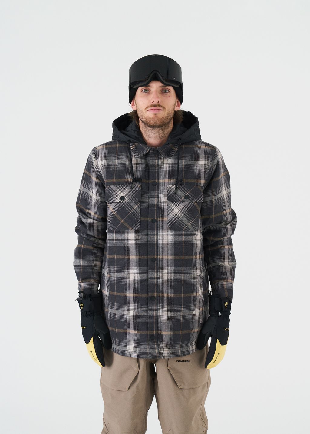 Volcom フード付きチェック柄ウェア XL Volcom フード付きチェック柄ウェア XL Volcom フード付きチェック柄