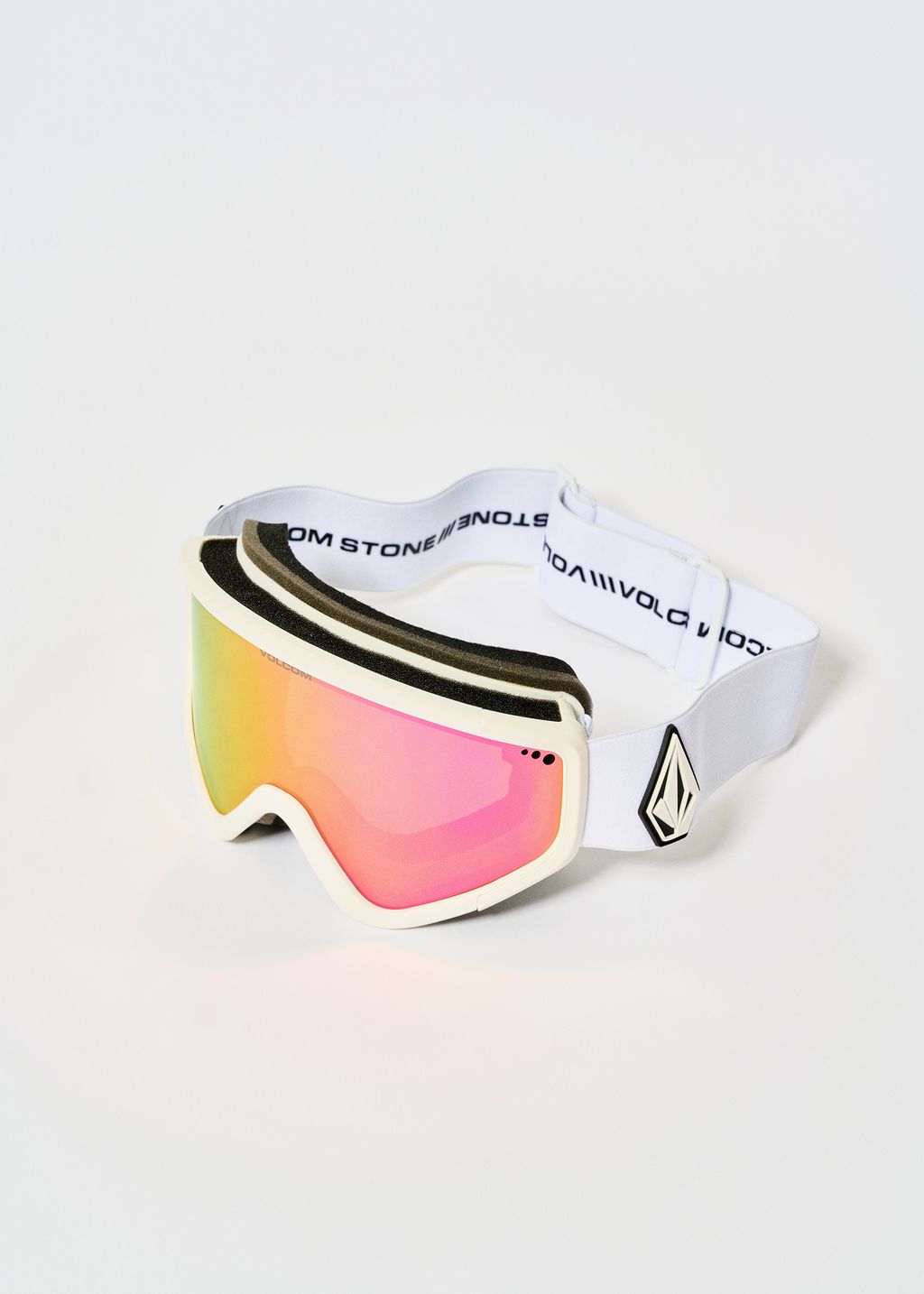 Volcom Attunga Matte White / Pink Chrome + Yellow Goggles