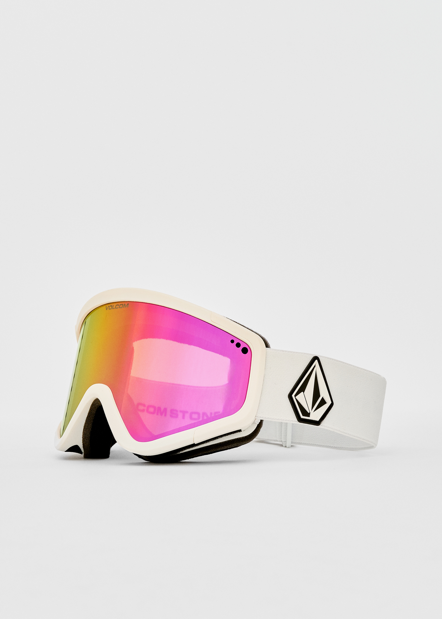 Volcom Attunga Matte White / Pink Chrome + Yellow Goggles