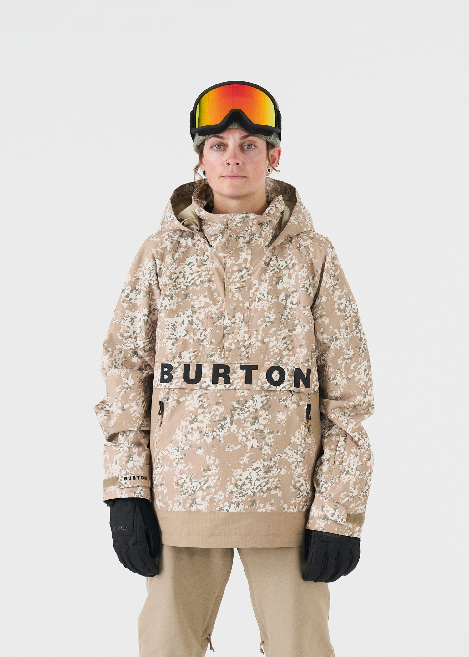 Burton Tan And Camo Snowboarding Jacket Reversible Jacket Nicky