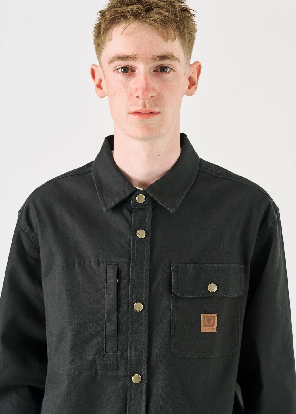 BRIXTON ブリクストン BUILDERS OVERSHIRT Builders Stretch L/S Overshirt - Golden Brown – Brixton Europe