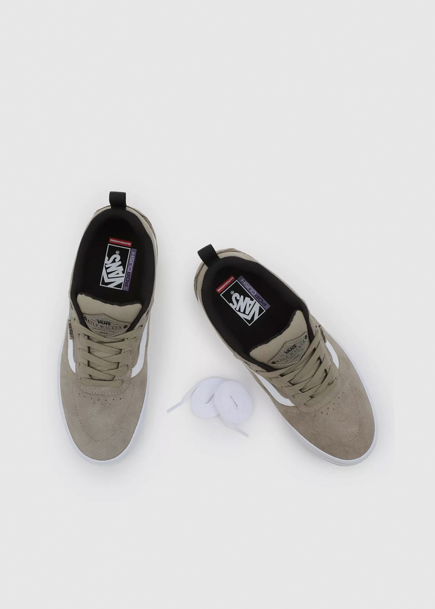 Vans Men’s Kyle Walker PopCush Grey White Skateboarding Shoe Size 8 #761 Vans Kyle Walker - Light Grey – Ninetimes Skateshop main image 3