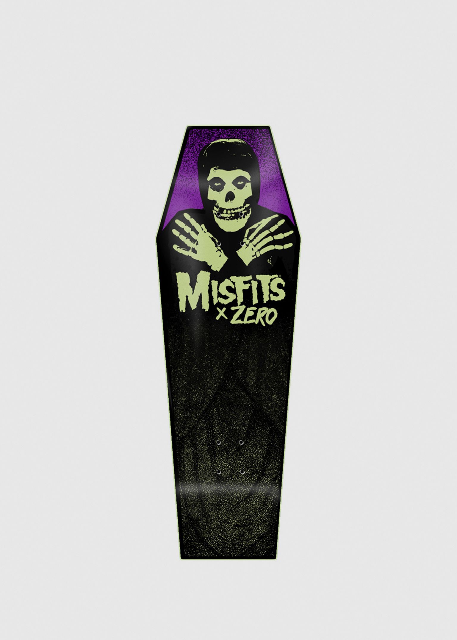 Zero Skateboards Misfits Fiend Coffin Mid GITD 9.5' Skateboard Deck