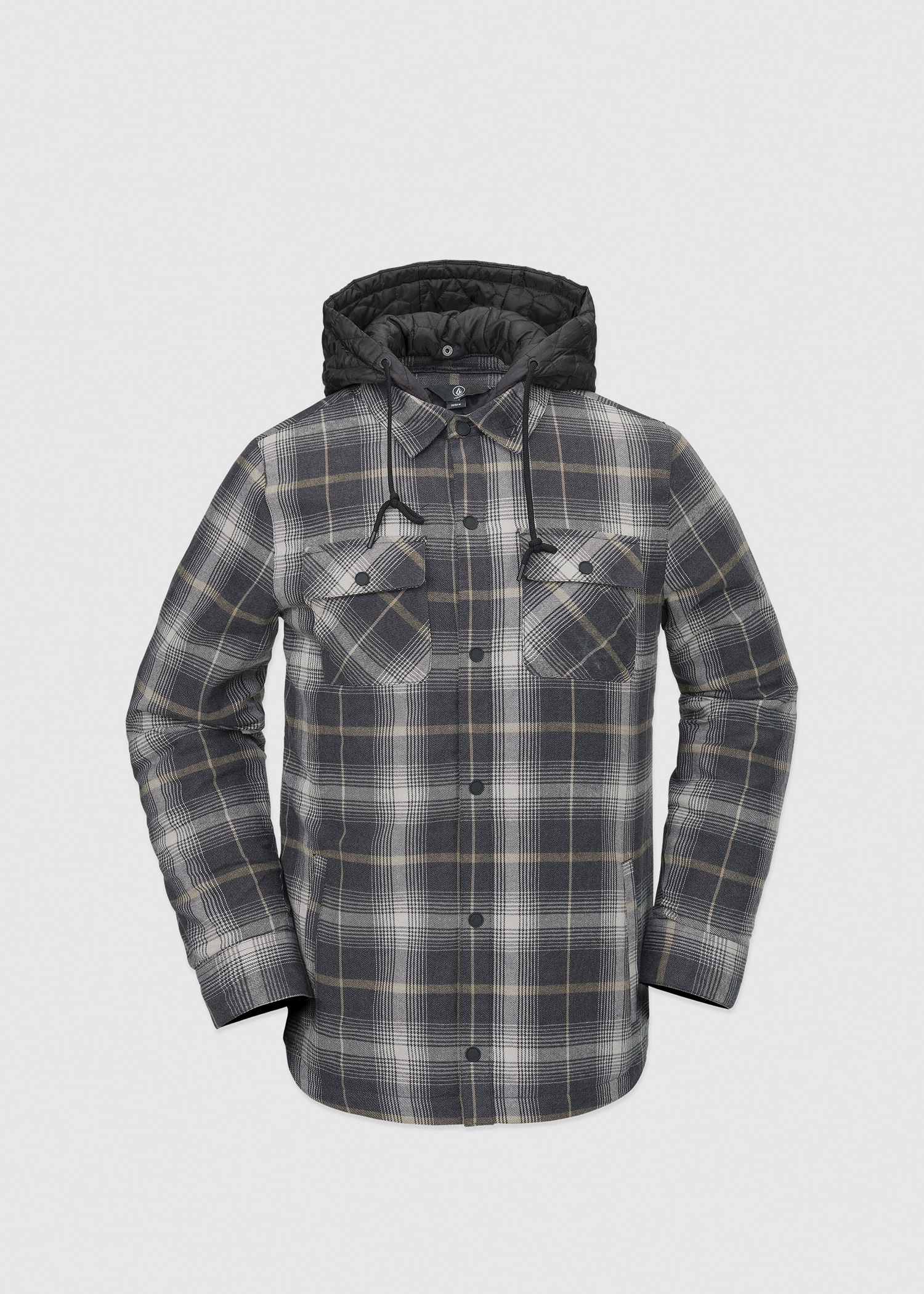 Snowboard Jacket Black And Grey Plaid Jacket Ride Capp3L Grey/Blk