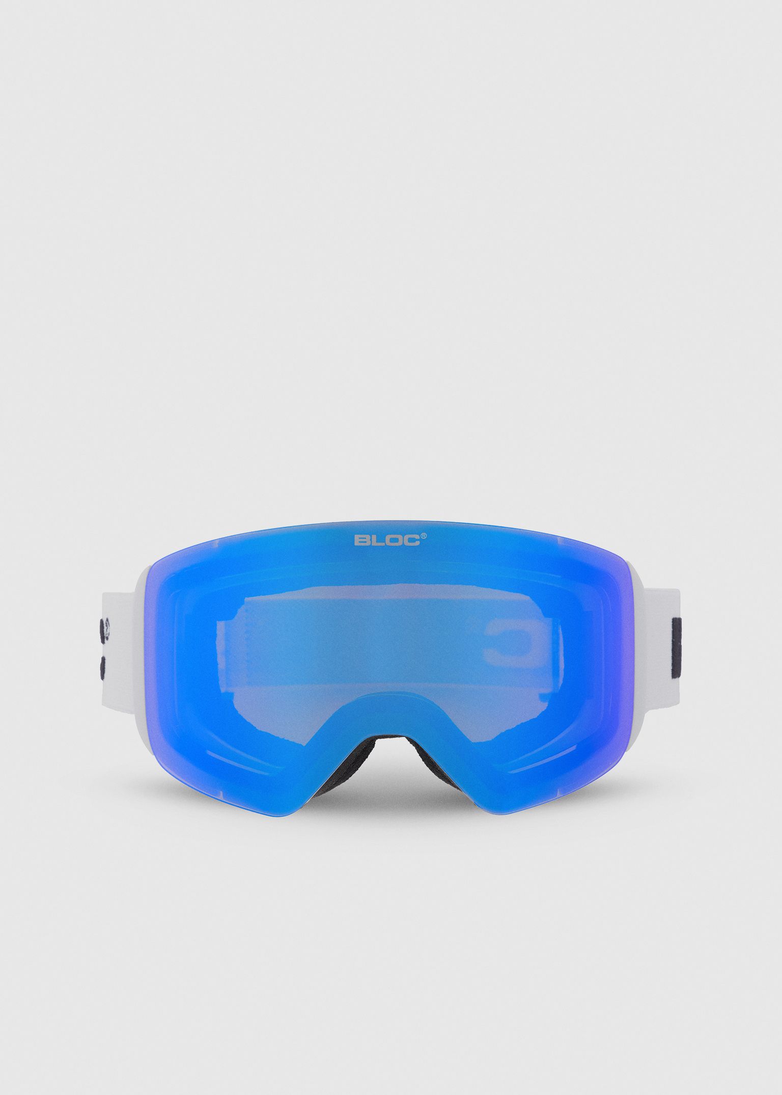 Small Fit Thirty-Five Matte White / Brown Blue Mirror Goggles image
