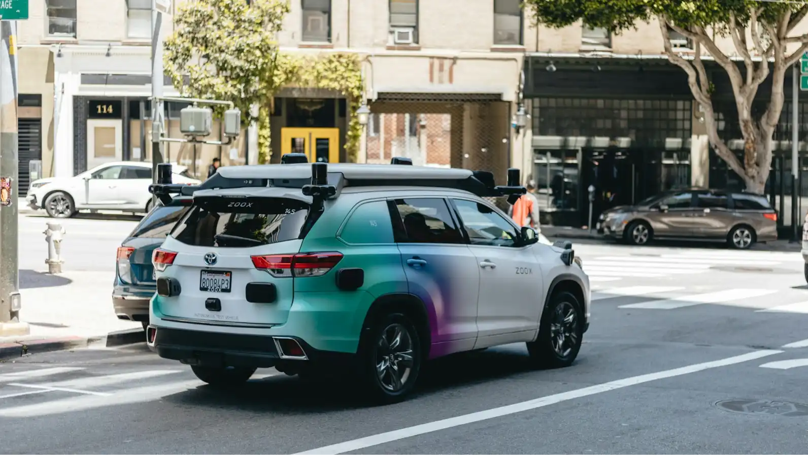 A driverless car in San Francisco, USA