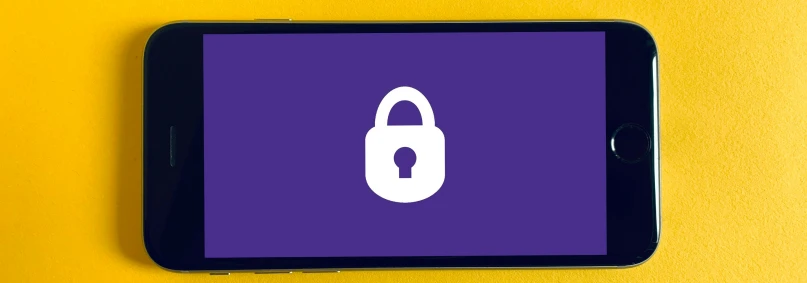 Smart Buildings with next-gen IoT - Phone displaying a large lock symbol