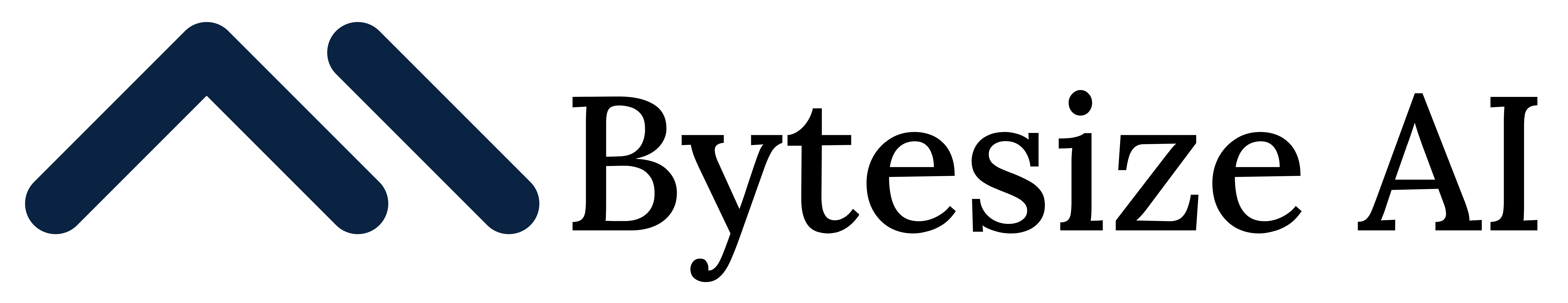 Logo of Bytesize AI with a stylized blue "M" shape on the left and the text "Bytesize AI" in black on the right.
