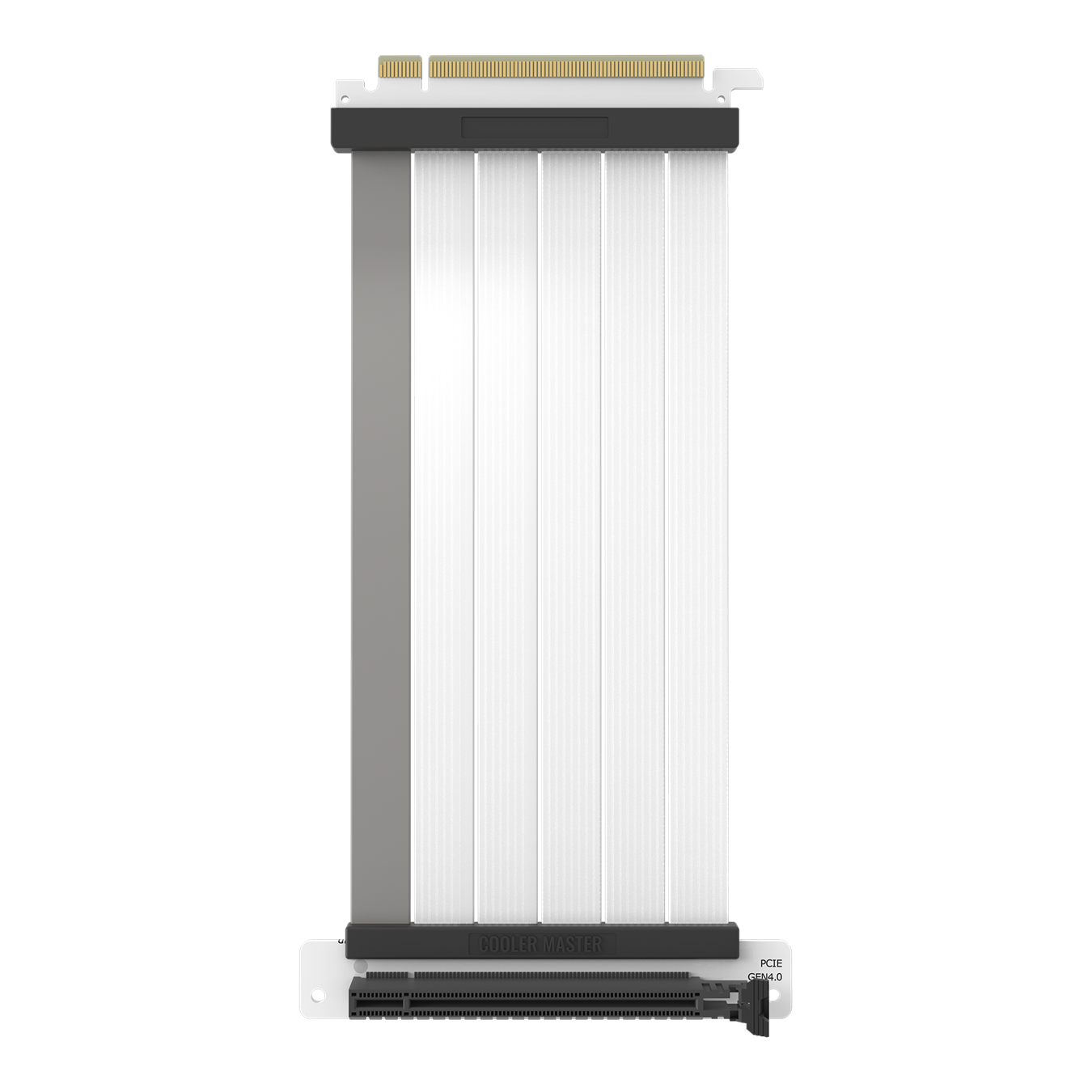 Cooler Master MasterAccessory Riser Kabel PCIe 4.0 x16 200 mm V2 - EMI- afgeschermde, ultraflexibele TPE-kabel, verstevigde PCI-slots, gouden pinconnectoren, ABS-behuizing - zwart