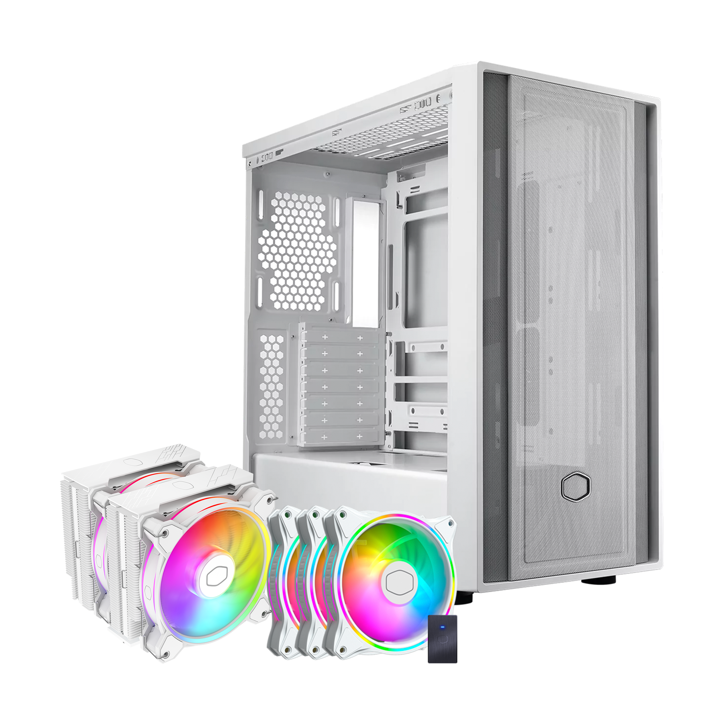 MasterBox 600 Lite + Hyper 622 Halo White + MasterFan MF120 Halo