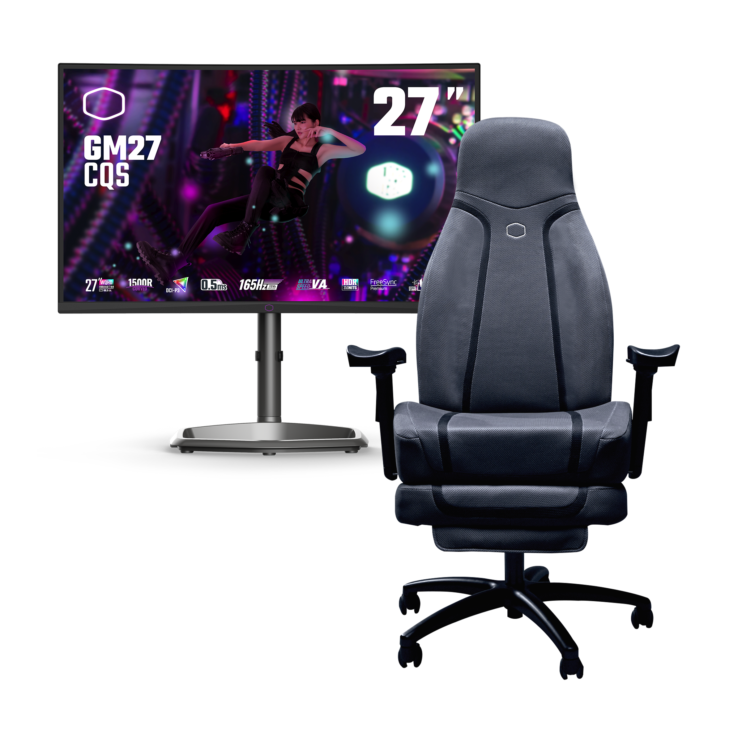 Synk X Cross-platform Immersive Haptic Chair + GM27-CQS | Cooler