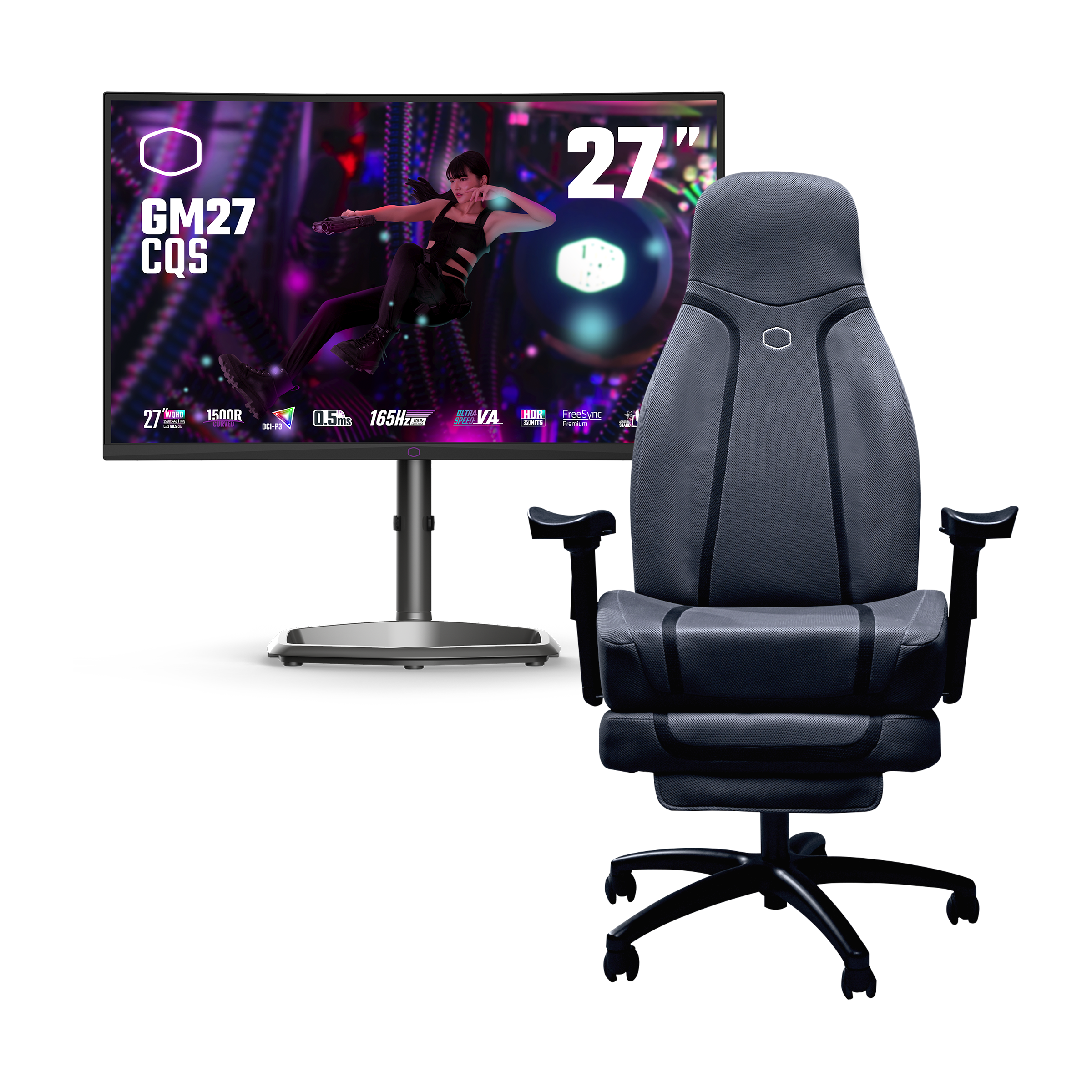 Synk X Cross-platform Immersive Haptic Chair + GM27-CQS | Cooler
