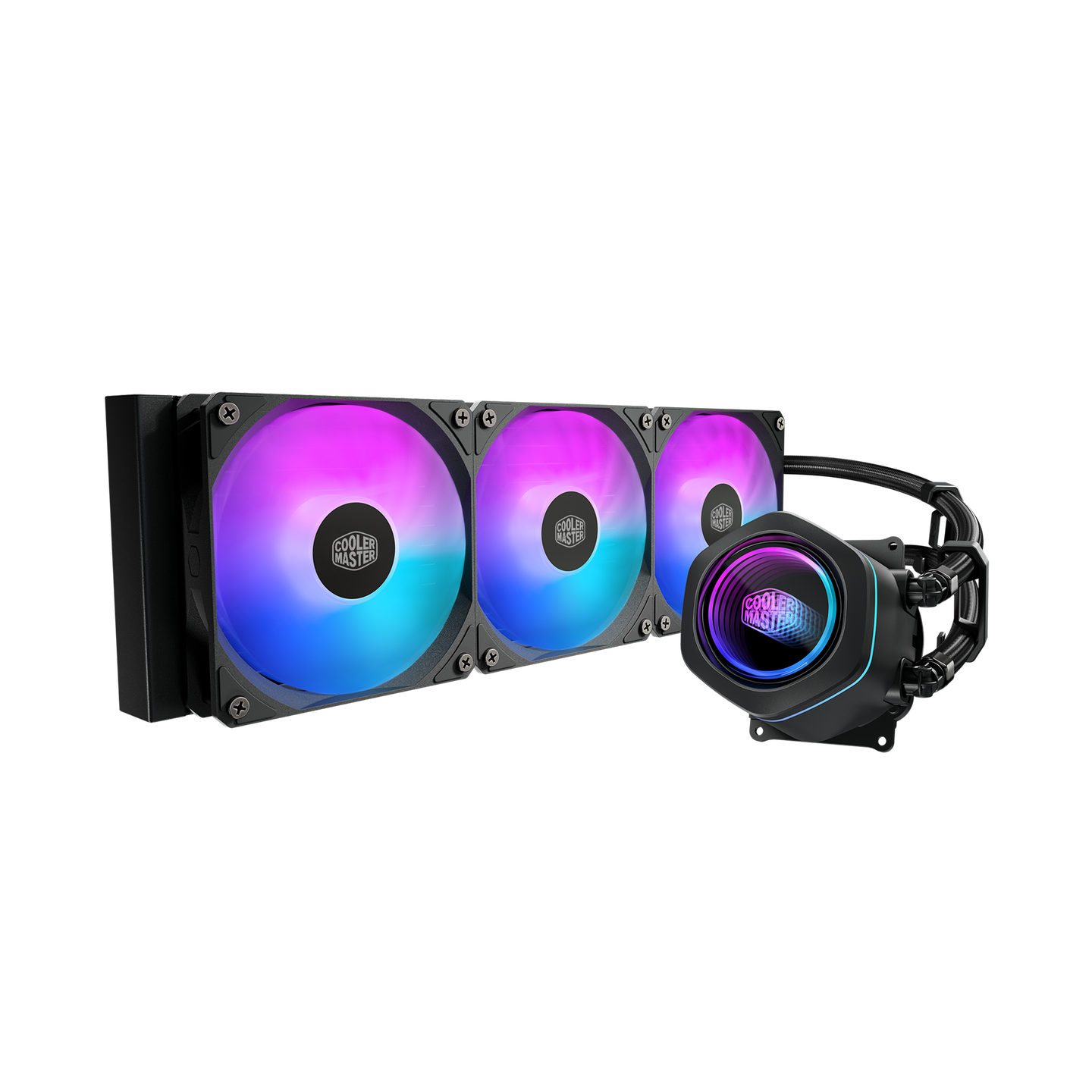 Avika Retails | Cooler Master MasterLiquid 360 Core Nex ARGB AIO Liquid CPU Cooler – Black | Dual Chamber Pump, 3x 120mm ARGB Fans, LGA1700 & AM5 Support | MLX-D36M-A18PA-R1 Avika Retails | Cooler Master MasterLiquid 360 Core Nex ARGB AIO Liquid CPU Cooler – Black | Dual Chamber Pump, 3x 120mm ARGB Fans, LGA1700 & AM5 Support | MLX-D36M-A18PA-R1