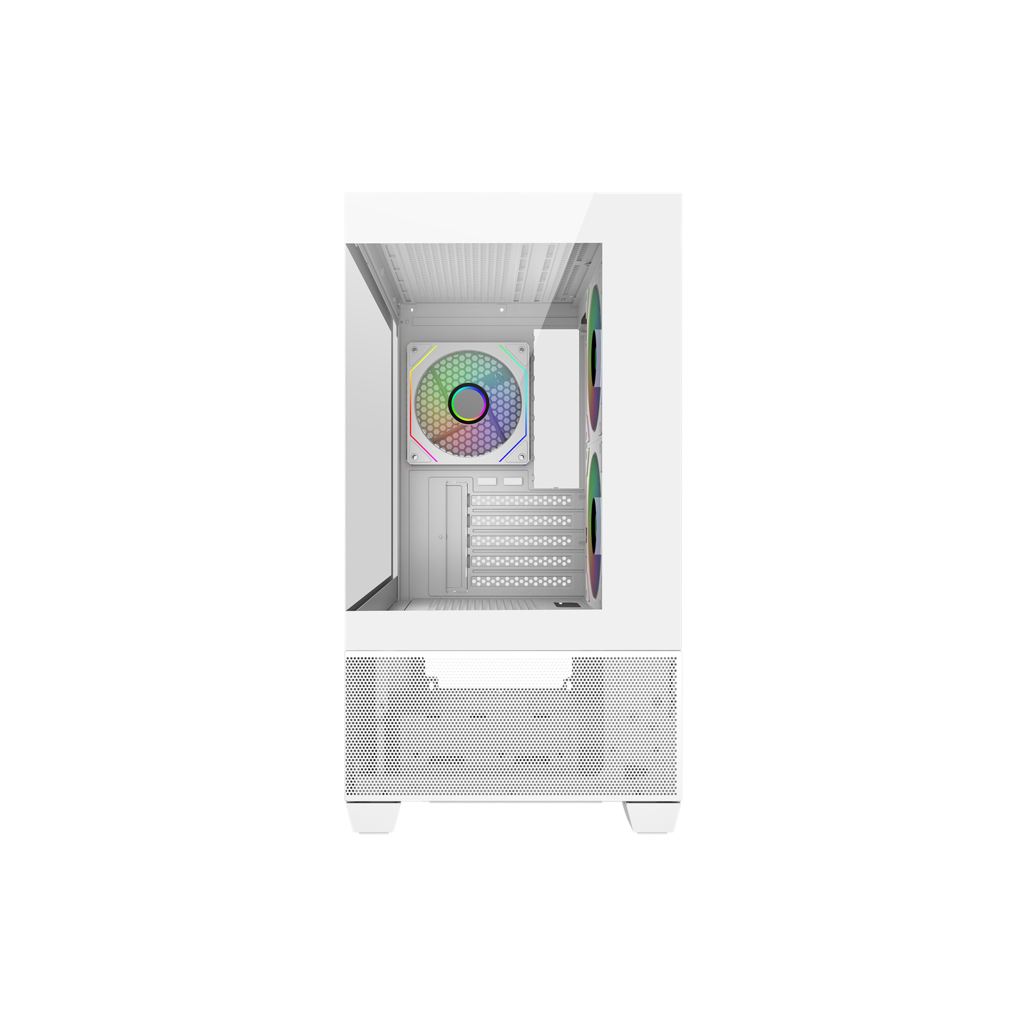 Cooler Master Elite 490 White (E490-WHNN-S00) – ARGB mATX Gaming PC Case with Tempered Glass Panels & USB-C 20Gbps 2 smart