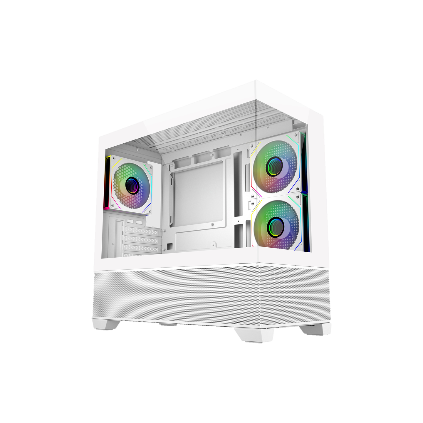 Cooler Master Elite 490 White (E490-WHNN-S00) – ARGB mATX Gaming PC Case with Tempered Glass Panels & USB-C 20Gbps 3 smart