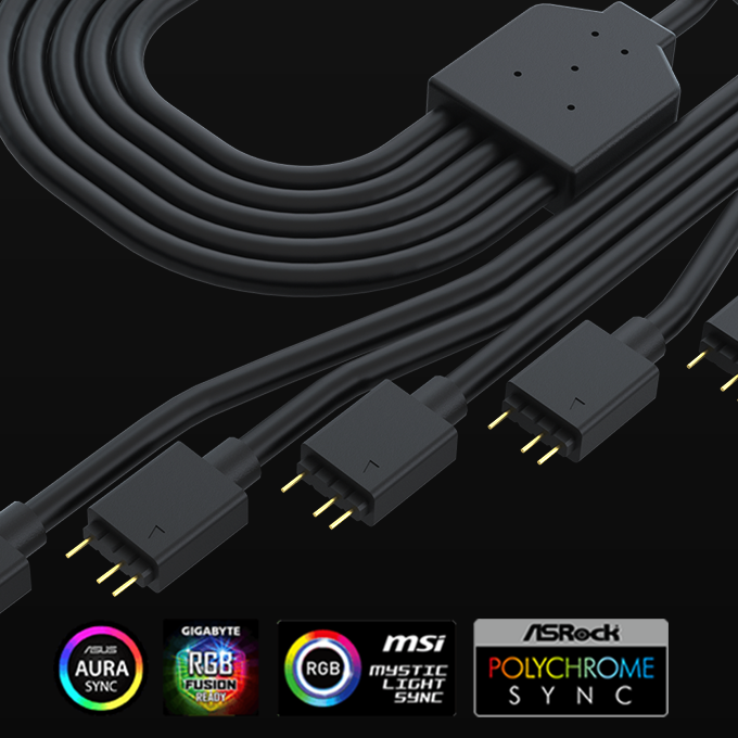 Gelid Solutions RGB 1-naar-4 Splitter – Geschikt Voor 12V RGB En 5V ARGB, Sluit Tot 4 RGB-apparaten Aan, Ideaal Voor Pc-builds 4 miniatura