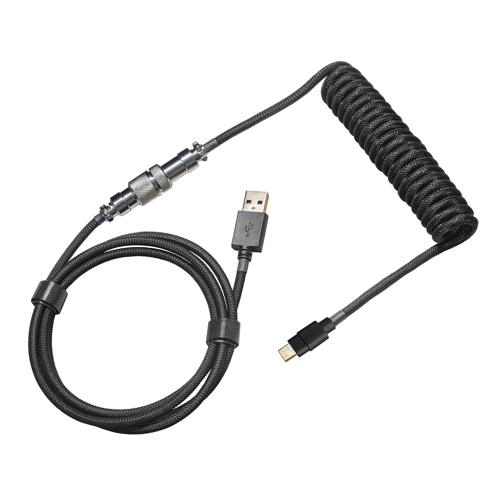 Cooler Master USB Type-C (Keyboard Side), USB 2.0 Type A (Computer Side) Sk-650-Gklr1-US SK650 Mechanical Keyboard with Cherry MX Low Profile Switches Cooler Master Coiled Cable Candy Magenta with Detachable Metal Aviator  Connector, Flexible Reinforced-Braided Nylon Cable, USB-A to USB Type-C