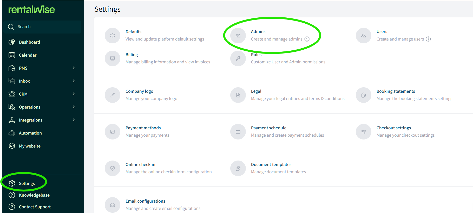 Creating Admins from Settings