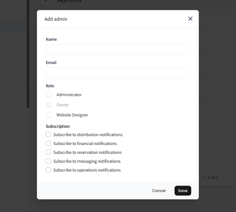 Add Admin Window on RentalWise