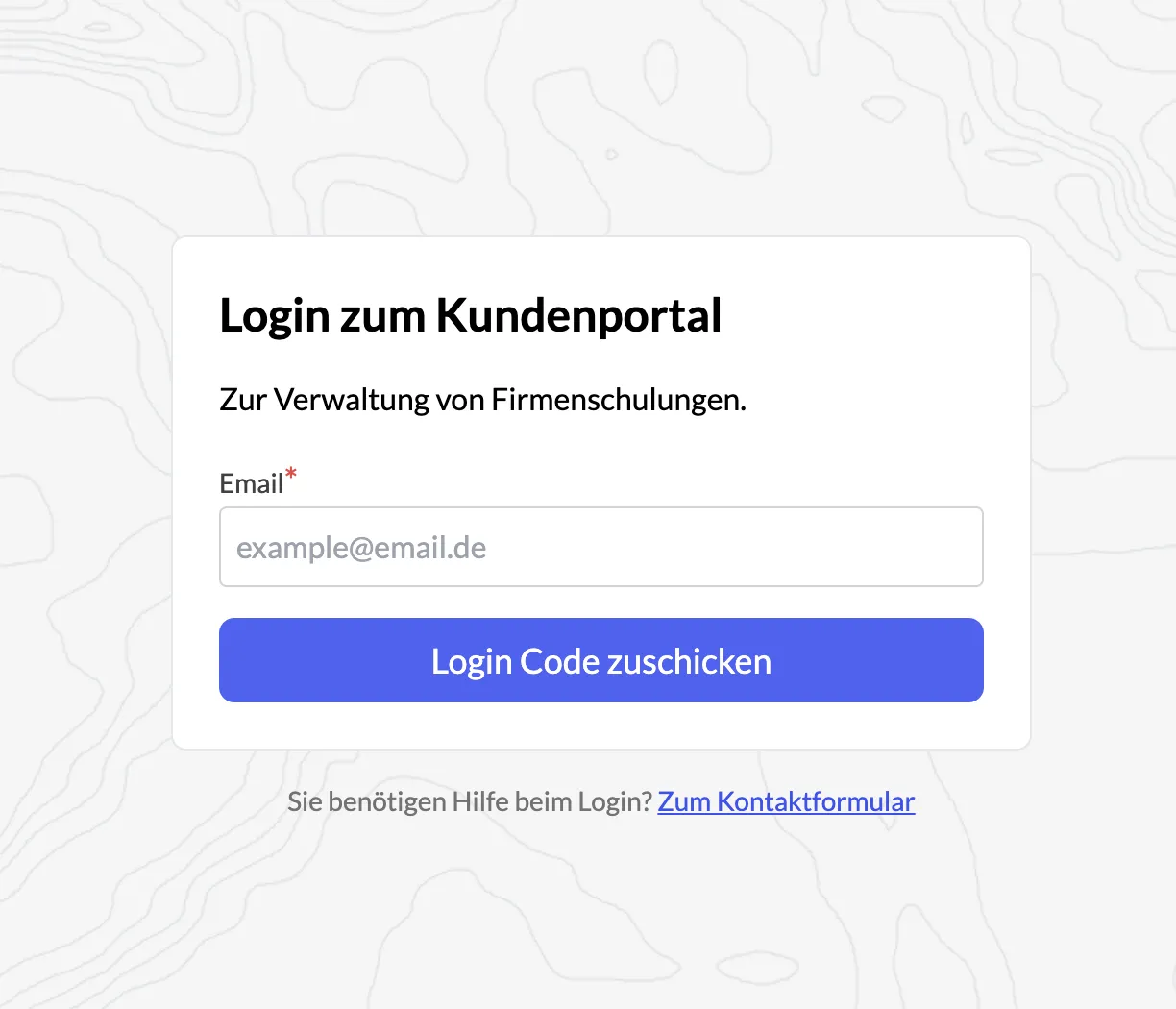 Screenshot Login Kursportal Maptransfer