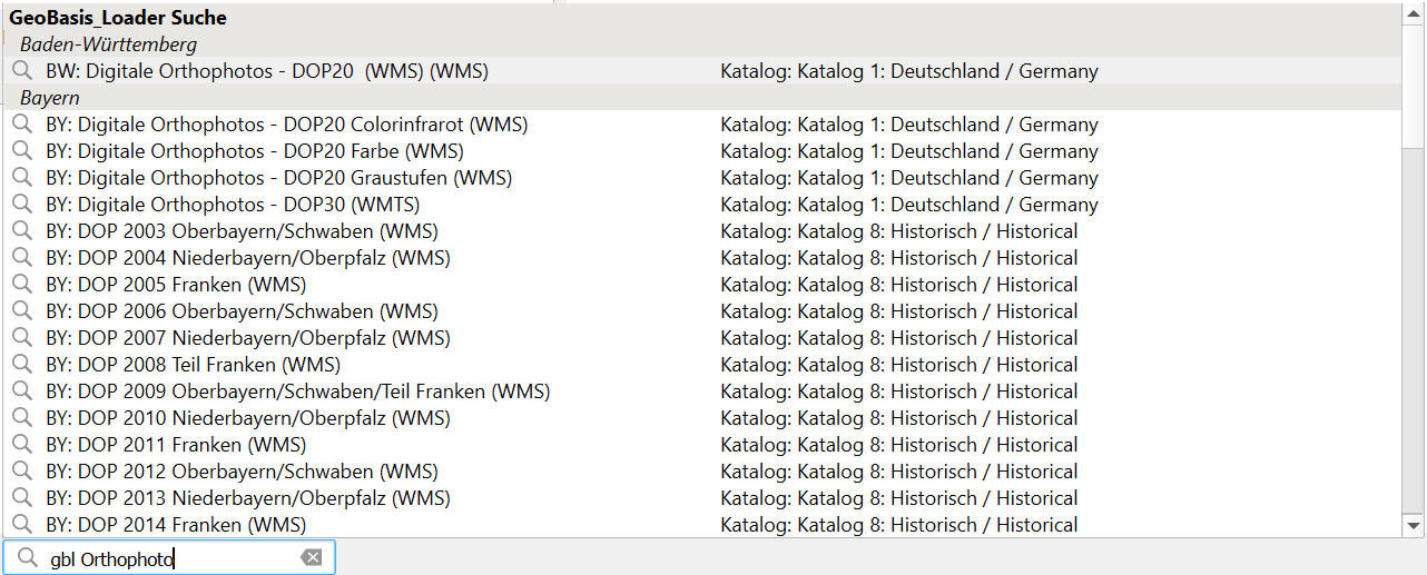 qgis, geobasisloader, plugin, suche