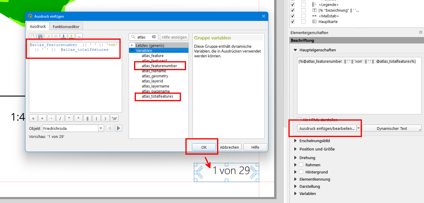 ausdruck, feature_number, atlas seitenzahl, klicktutorial, advanced