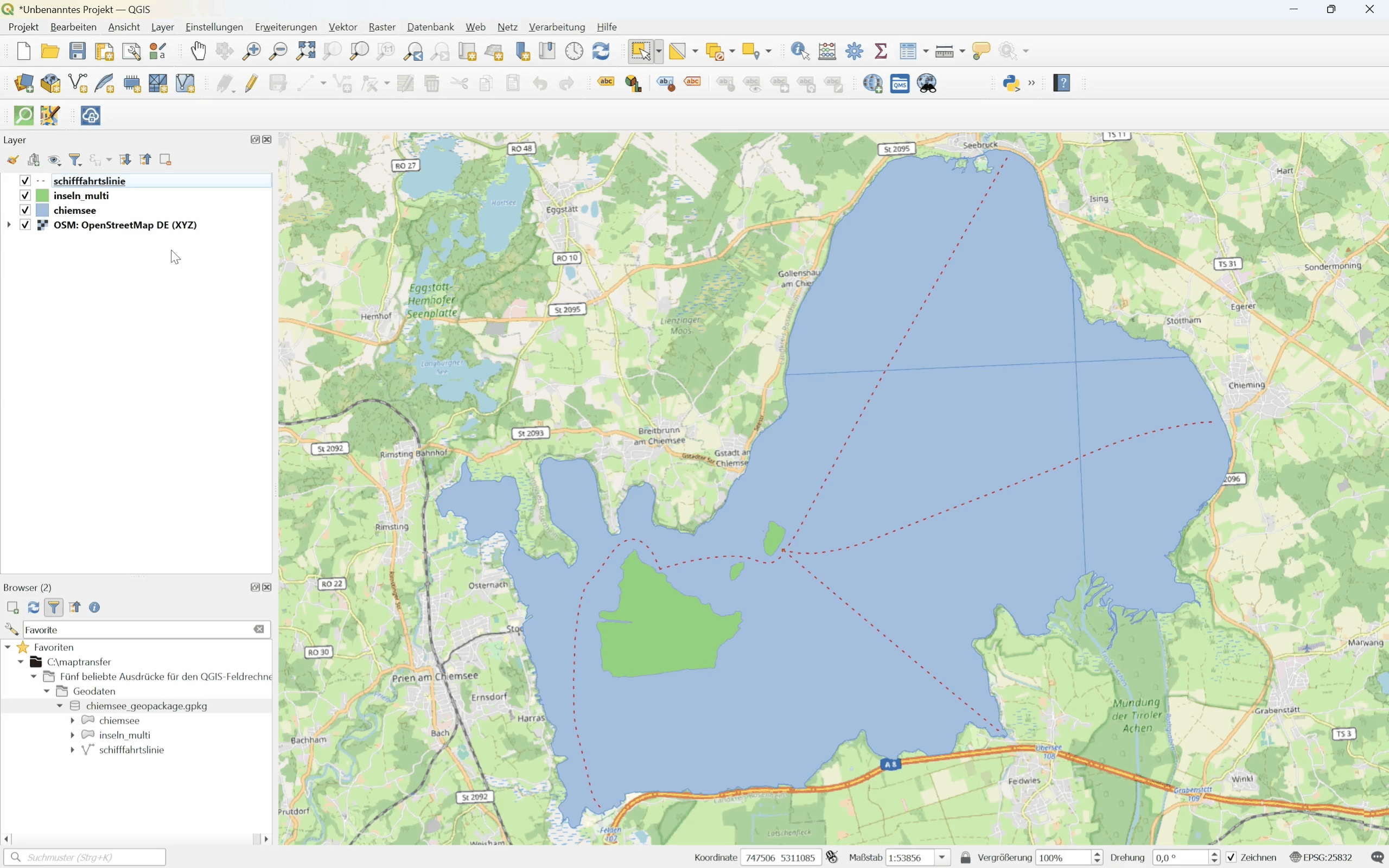 qgis, feldrechner, laenge