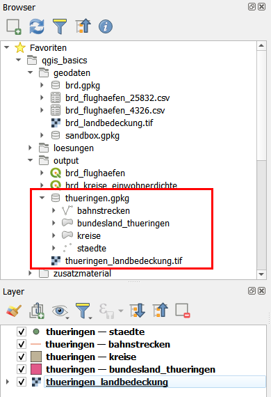 Lektion 5, Thüringen, GPKG, output, Export, QGIS