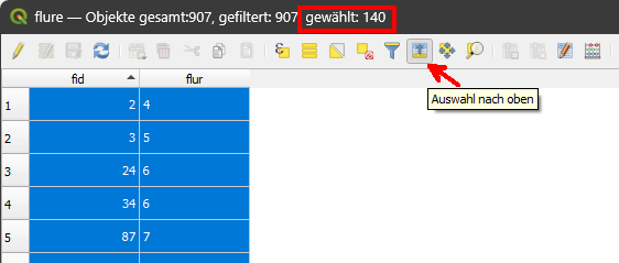 qgis tutorial, deutsch, maptransfer, advanced, lektion4, vertiefung räumliche auswahl und verknüpfung, vektor, nach position selektieren, hochspannungsleitungen, flure, auswahl, attributtabelle