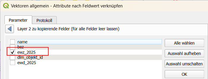 zu kopierende felder