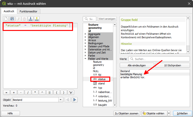 qgis tutorial, deutsch, maptransfer, advanced, lektion5, tabellen abfragen und verbindungen, auswahlwerkzeugleiste, objekte nach ausdruck wählen