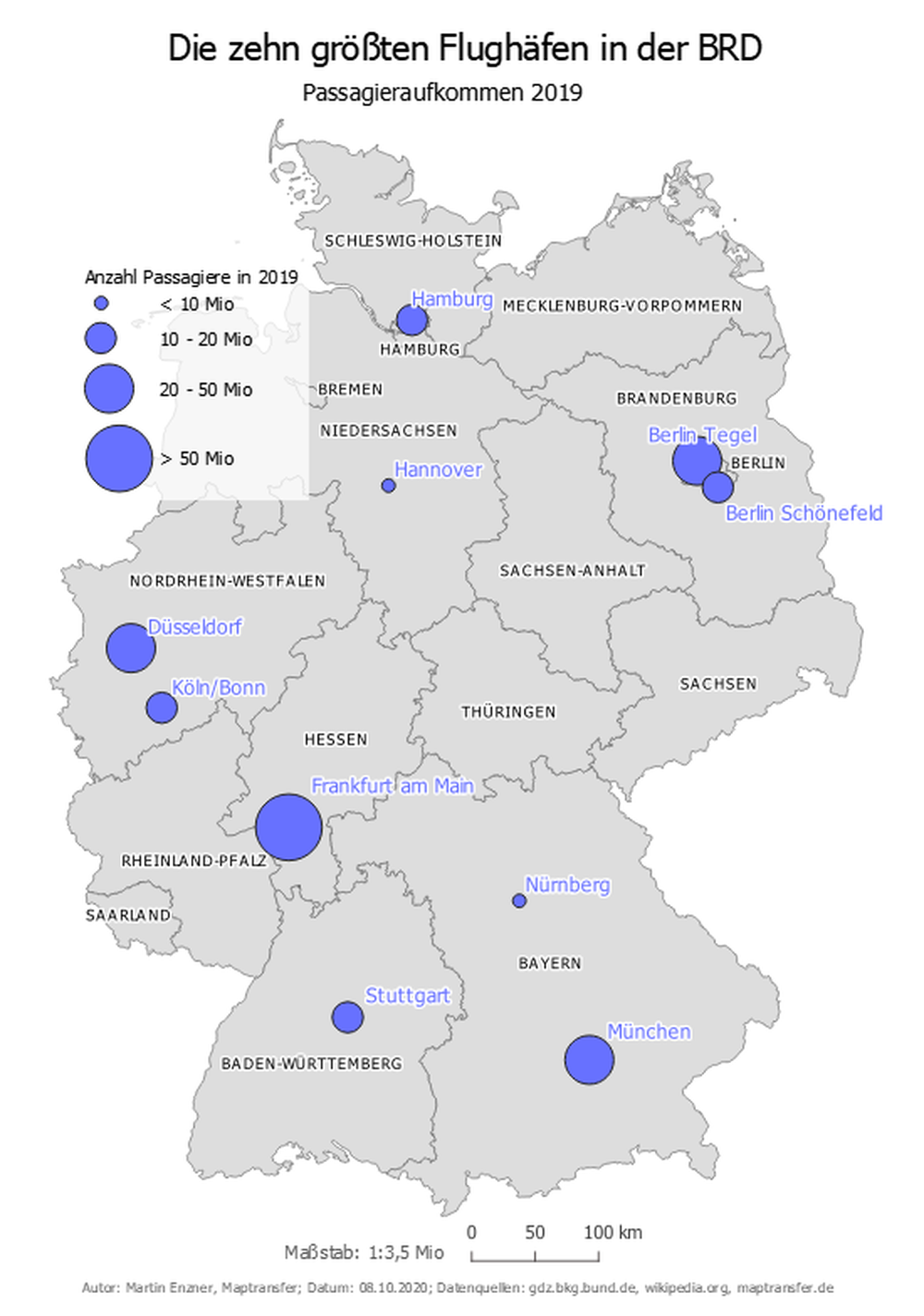 qgis tutorial, deutsch, maptransfer, lektion3, drucklayout, flughäfen in der brd, top ten, passagieraufkommen, beschriftung, annotationen